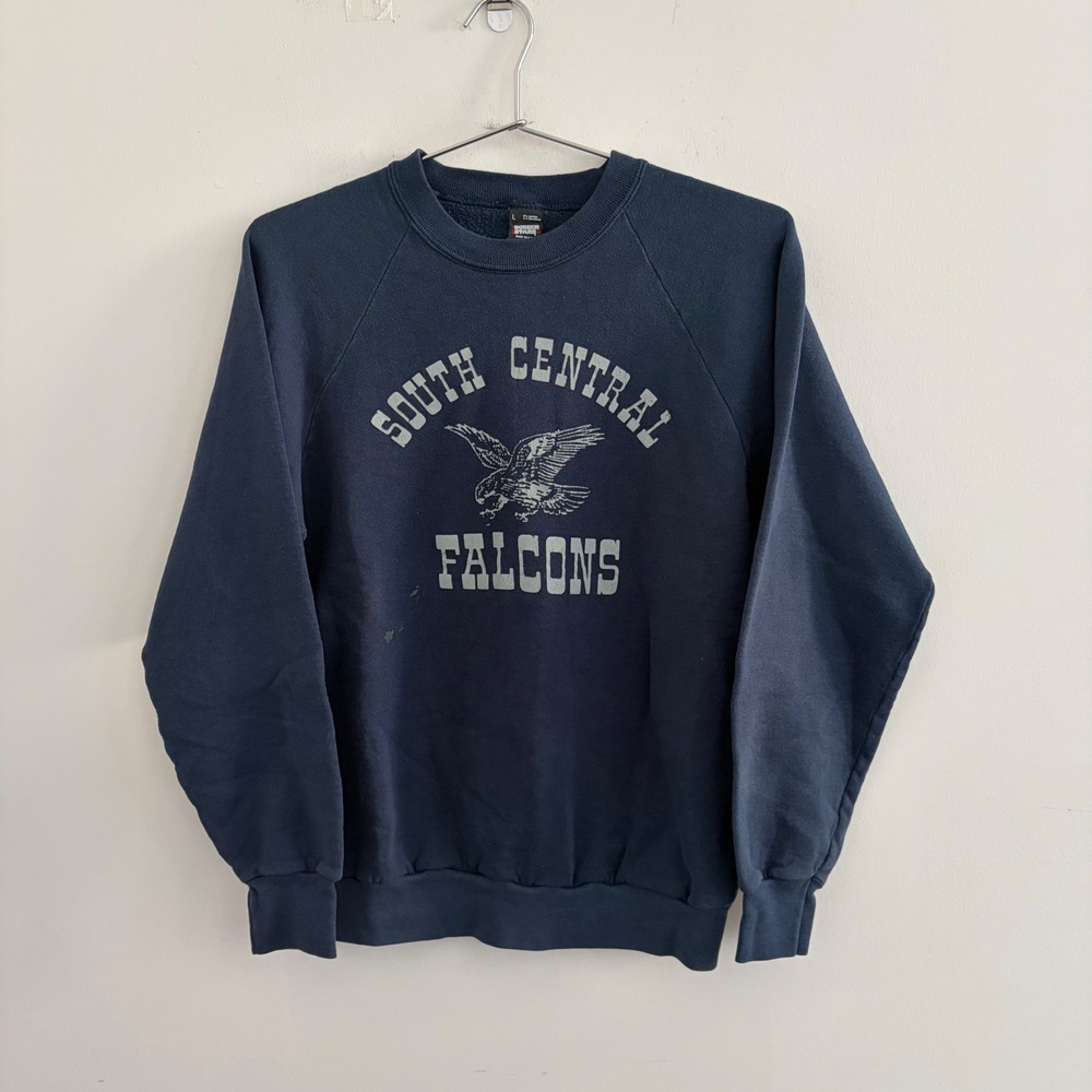 Vintage Screen Stars South Central Falcons Navy Blue Sweatshirt Large USA Made